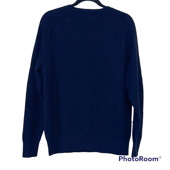 Allsaints Jolt crew sweater Dark Blue Sz Medium Lambswool blend - Picture 3 of 5